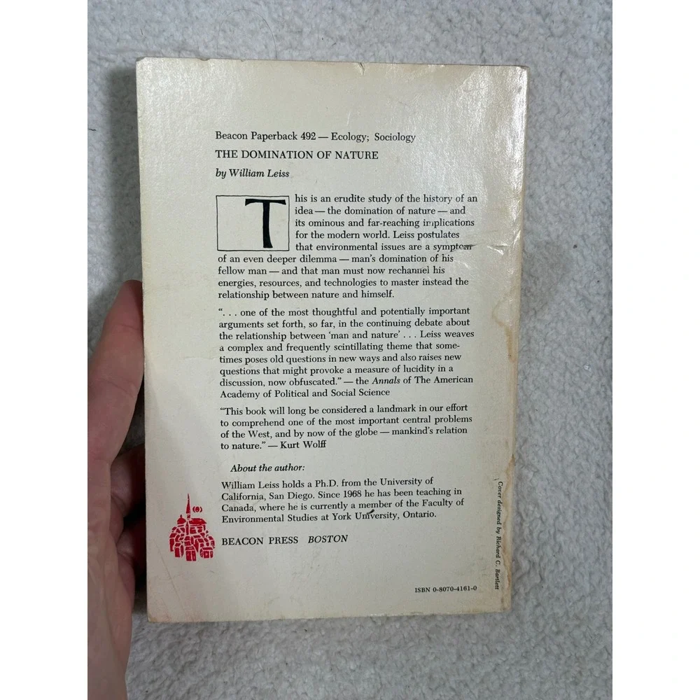 The Domination of Nature William Leiss Paperback 1974